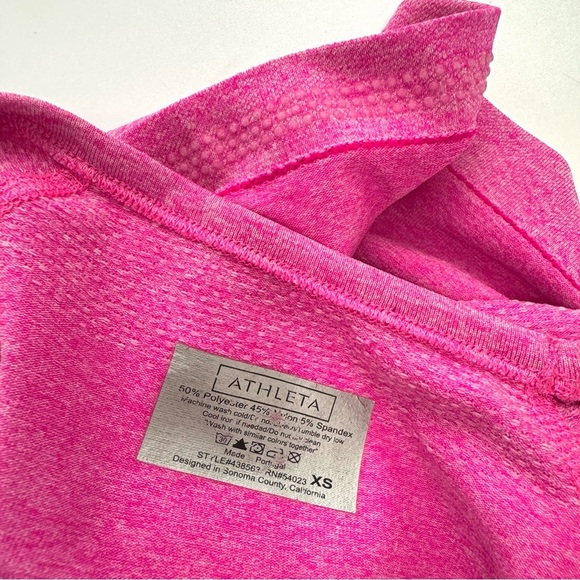 Athleta Womens XS Pink Fastest Track Tee Shirt Seamless Stretchy Active Running - Picture 7 of 10